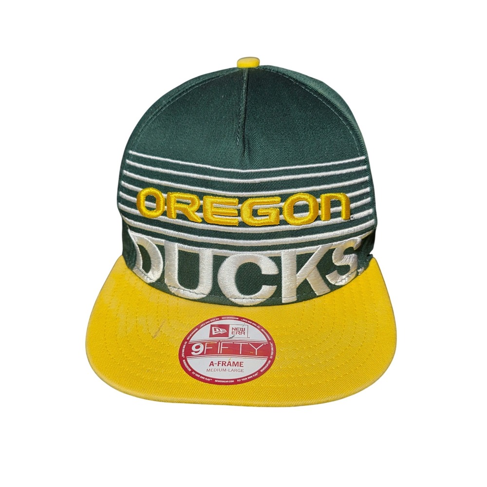 New Era Oregon Ducks‎ 9FIFTY Snapback Hat Green Yellow A-Frame Medium-Large Cap